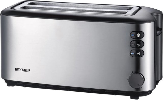 Severin Automatik-Langschlitztoaster AT 2509 in Edelstahl gebürstet und Schwarz mit 1400 W - Bild 2