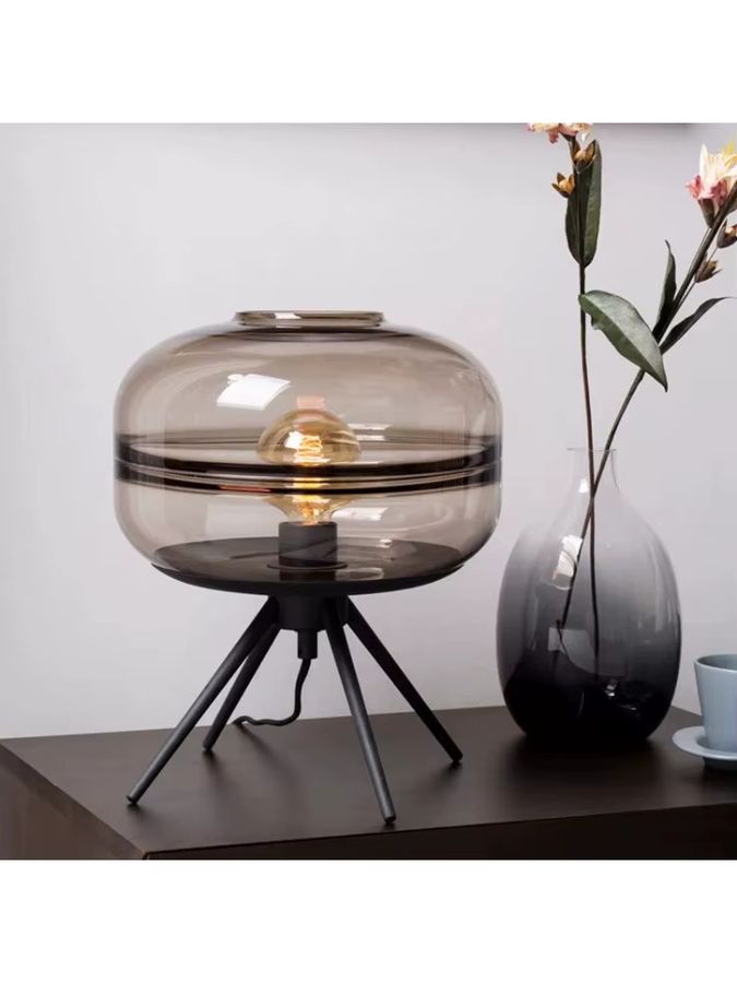 JIANKEXING Designer Postmoderne Kunstglas Nachttisch mit dekorativer Beleuchtung für Schlafzimmer und Wohnzimmer - Bild 6