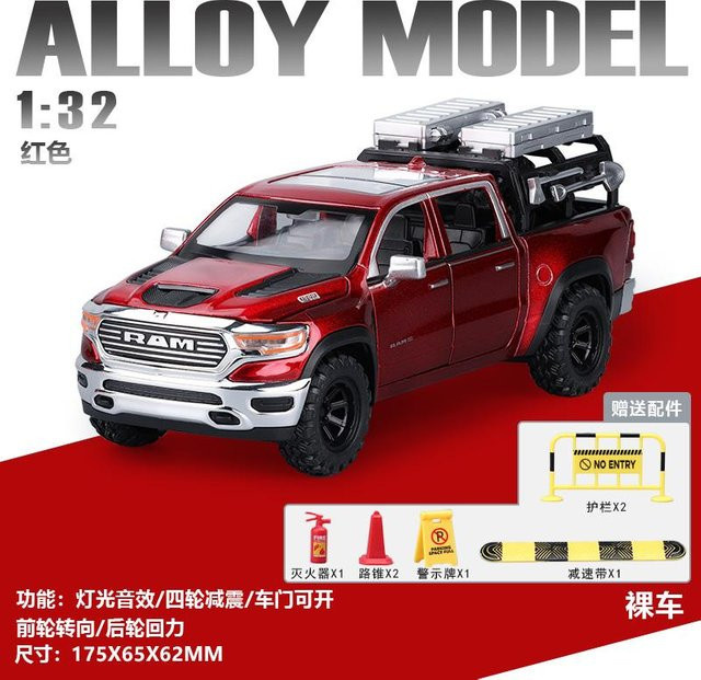 Linyi toy car Dodge Ram 1500 Trx Mammoth Off Road Pickup Truck, Modellauto, 1:32, Metall, ab 14 Jahren - Bild 1