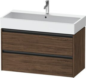 Duravit Waschtischunterschrank Ketho.2 in Nussbaum Dunkelbraun, wandhängend mit 2 Schubladen, Breite: 98,4 cm, Tiefe: 46 cm, Höhe: 54,9 cm - Bild 1