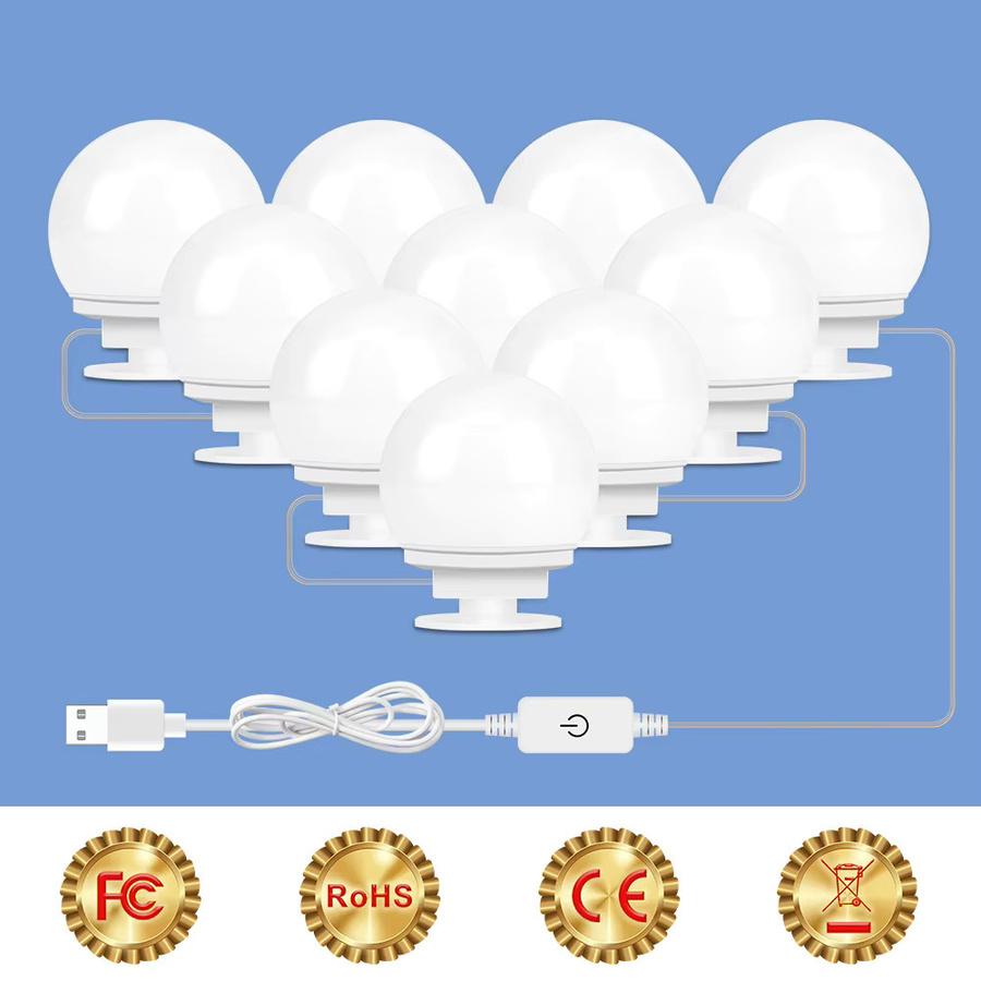 CanLing USB Schminkspiegel-Beleuchtung mit LED, dimmbar, 3 Farbtemperaturen, Weiß - Bild 2