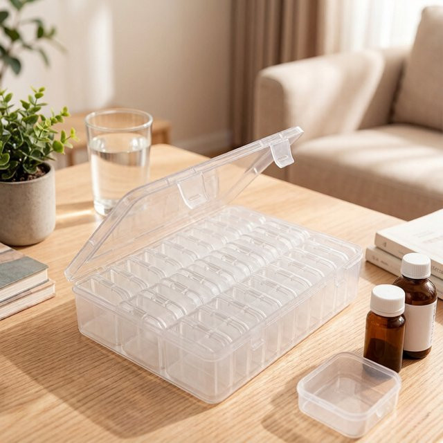 Transparenter Kunststoff-Organizer mit 14 oder 30 Fächern als Aufbewahrungsbox für Schmuck und Kleinteile - Bild 1