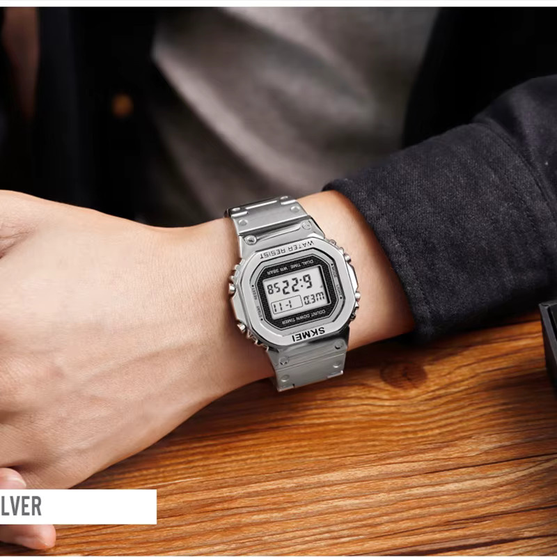 Skmei Digitaluhr, Chronograph, Alarm, Schwarz, Edelstahl, Herren - Bild 2