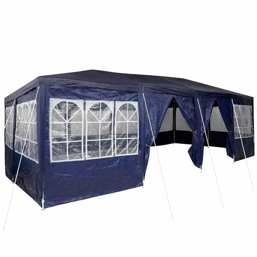 vidaXL Party-Zelt Blau aus Polyethylen mit verzinktem Stahlgestell B/T/H: 800 x 400 x 266 cm - Bild 2