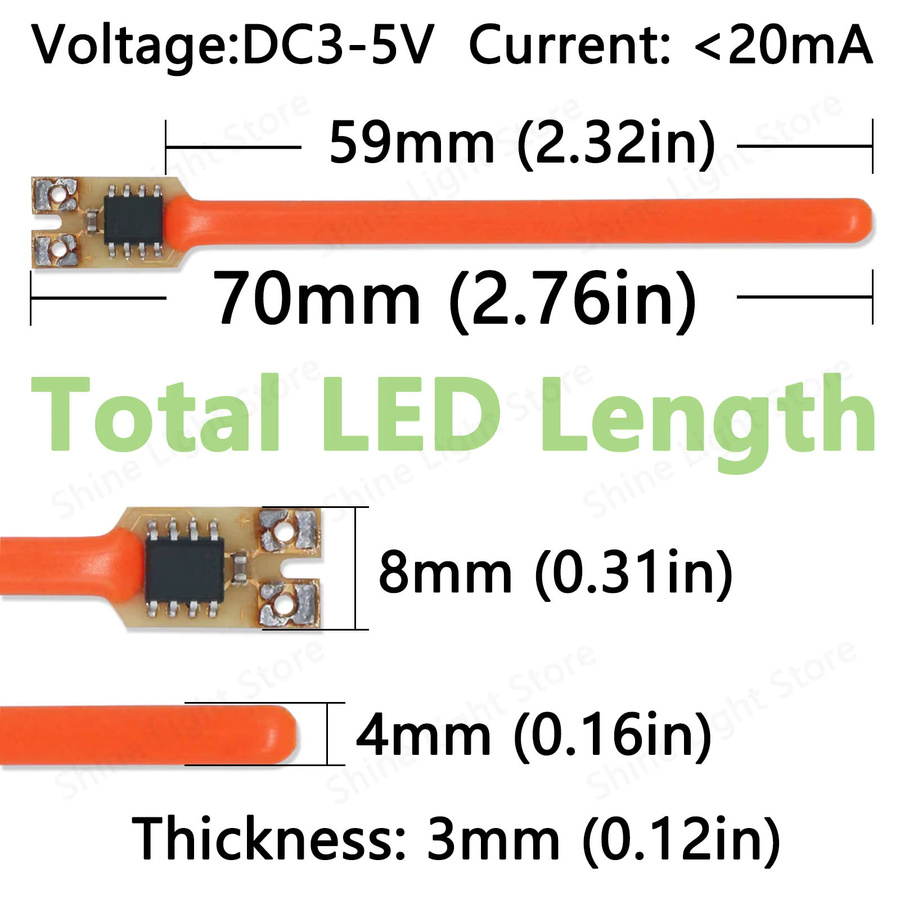 10 Stück DT&ZM Meteor-Dusche LED-Filament RGB Farbfluss-Licht, 70 mm, Mehrfarbig - Bild 2