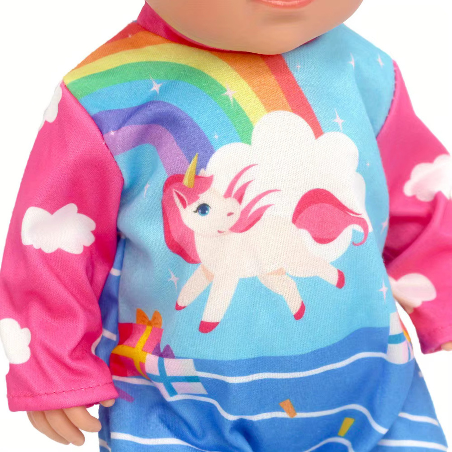 LIN KUN Mädchenpuppenkleidung, Einhorn, Rosenroter Wolken-Einhorn-Overall, Zubehör - Bild 2
