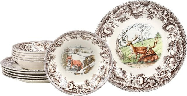 CreaTable Tafelservice Haydon Grove 12-tlg aus Porzellan in Bunt mit floralem Design - Bild 1