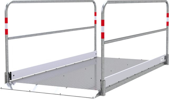 Schake Grabenbrücke aus Aluminium und Stahl in Silber, Breite: 120 cm, Länge: 270 cm - Bild 1