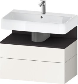Duravit Waschtischunterschrank Qatego Wandmontage in Grau und Weiß mit integrierter Beleuchtung und internen Schubladen, B/T/H: 79 x 47 x 59 cm - Bild 1