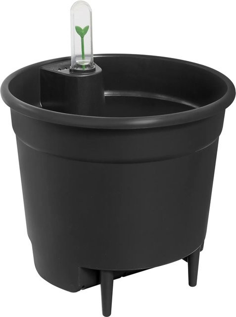 Elho Selbstbewässerungs-System in Schwarz, Durchmesser: 24 cm, Höhe: 22 cm - Bild 1
