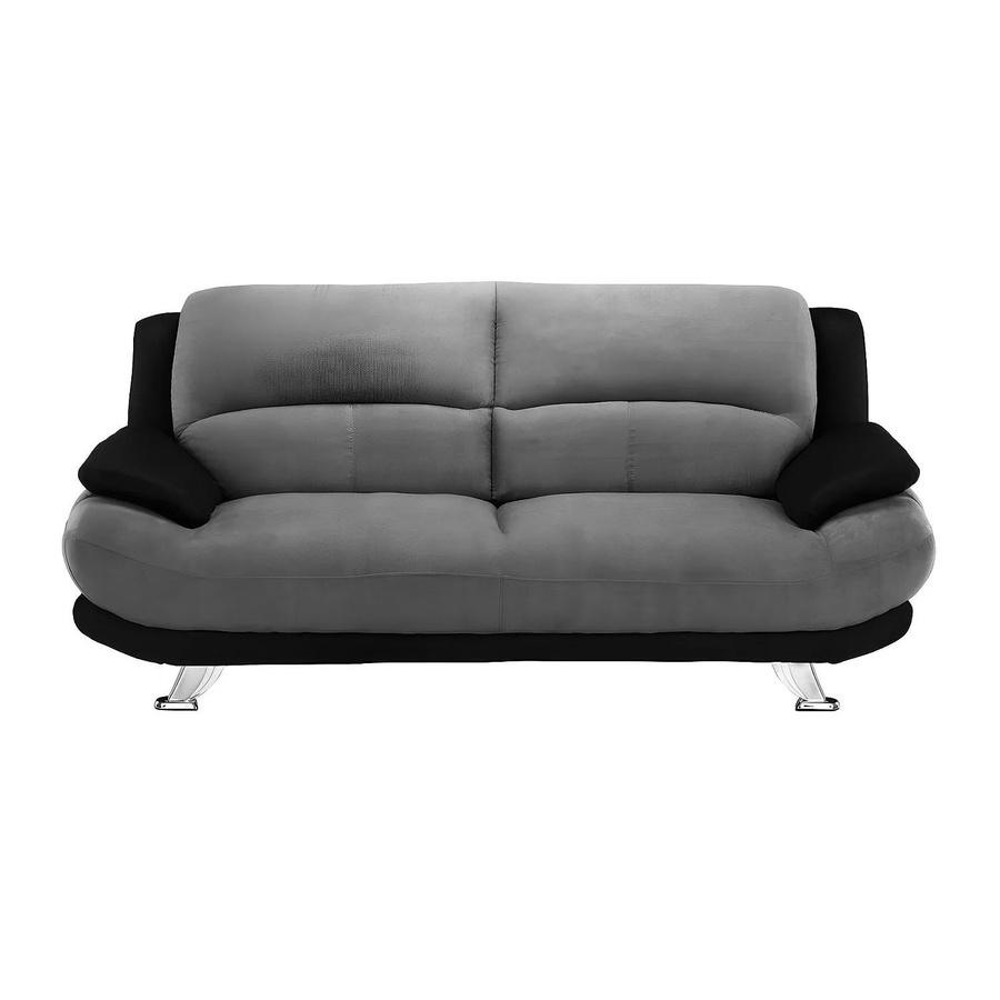 Vente-unique Sofa Musko ohne Schlafmöglichkeit in Schwarz-Grau mit Microfaser-Bezug, Breite: 200 cm - Bild 2