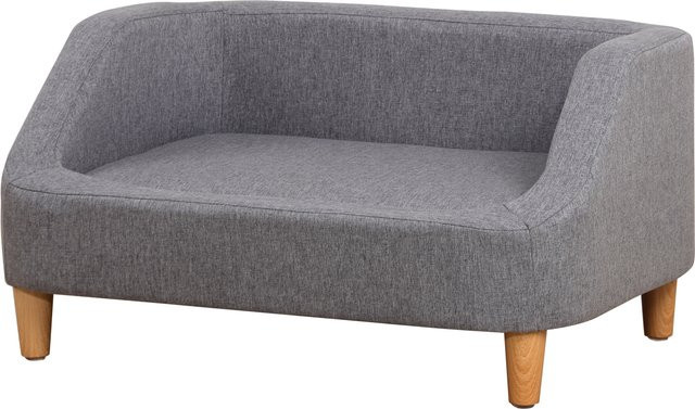 PawHut Hundesofa und Katzensofa im skandinavischen Stil von Aosom mit Holzfüßen und abnehmbarem Stoffbezug, Grau, B/T/H: 75 x 55 x 39 cm - Bild 1