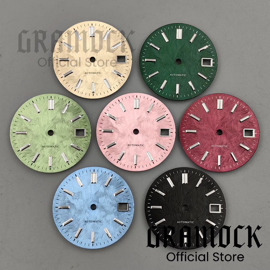 GRAMOCK Uhrenzubehör, Zifferblatt Sakura Rosa Eisblau Hellgrün, 29 mm - Bild 2
