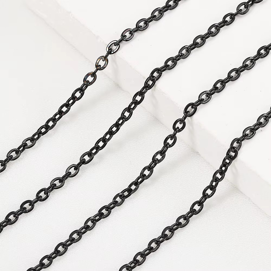 Ailimi Halskette Edelstahl, Schwarz, O-Form, Unisex - Bild 2