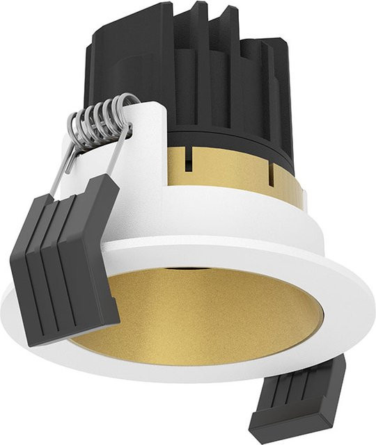 LUX-IT Solo 4 LED-Deckeneinbaustrahler in Weiß und Gold, dimmbar, 7 Watt, warmweißes Licht (3000K) - Bild 1