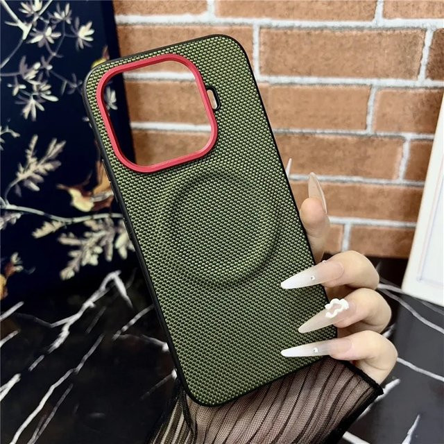 Konapi Magnet-Handyhülle für Xiaomi 17T Pro in Grün mit gewebter Textur und Fallschutz-Funktion - Bild 1