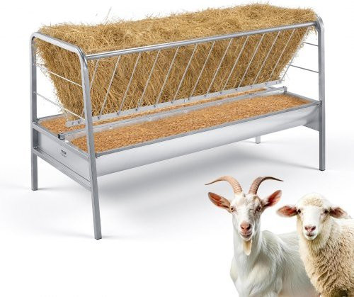 VEVOR 2-in-1 Heu- und Getreidefuttertrog aus Stahl, 352 l Fassungsvermögen, 147 cm Länge, ideal für Ziegen, Schafe und Pferde - Bild 1