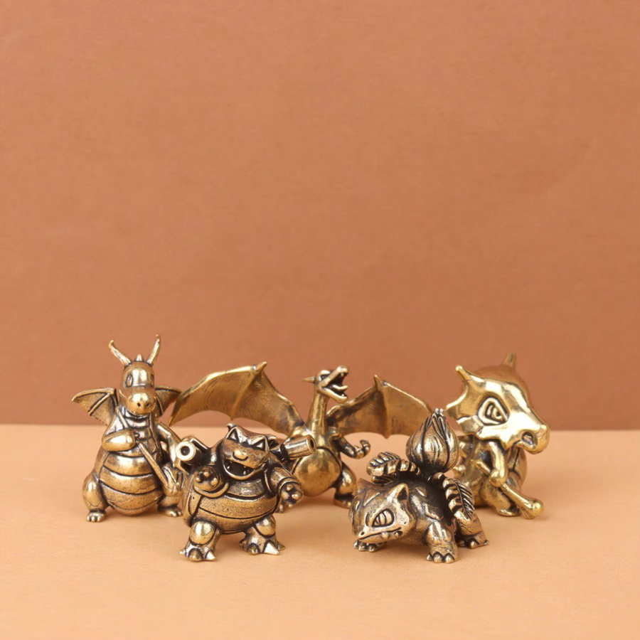 TAKARA TOMY Pokémon Messingfigur Glurak Blastoise Dragonite Bulbasaur, Tierfiguren, Set / Bundle - Bild 4