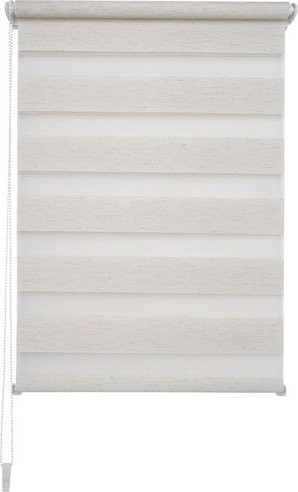 LIEDECO Doppelrollo Klemmfix Day & Night aus Polyester in Beige gestreift, Breite: 160 cm, Höhe: 60 cm - Bild 1