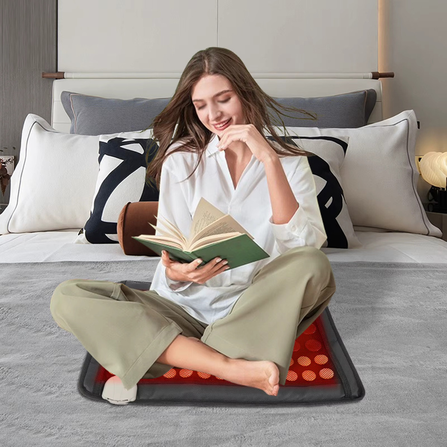 Bymaocar Jade-Heizmatte mit Infrarot-Technologie für Rückenmassage und Schmerzlinderung, Schwarz, B/H: 59,69 x 40,64 cm - Bild 1