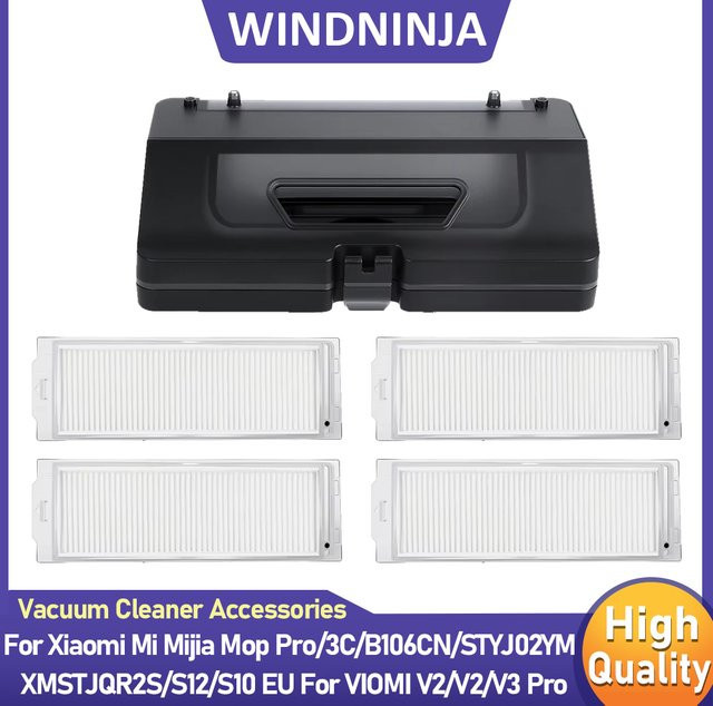 2 in 1 Wassertank und Staubbehälter mit Filterteilen für Xiaomi Mijia Mop Pro, 3C, STYJ02YM, S12, S10 sowie VIOMI V2 und V3 Pro Roboterstaubsauger von WINDNINJA - Bild 1