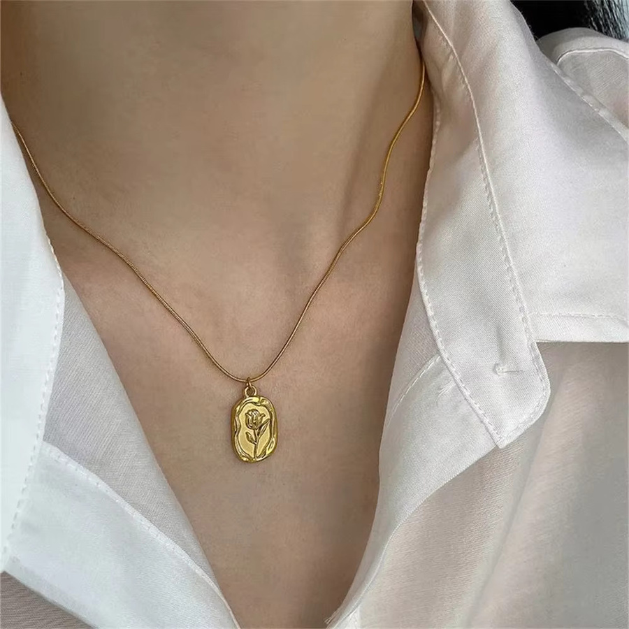 MAA-OE Halskette Rose Anhänger, Gold, Damen, Vintage - Bild 1