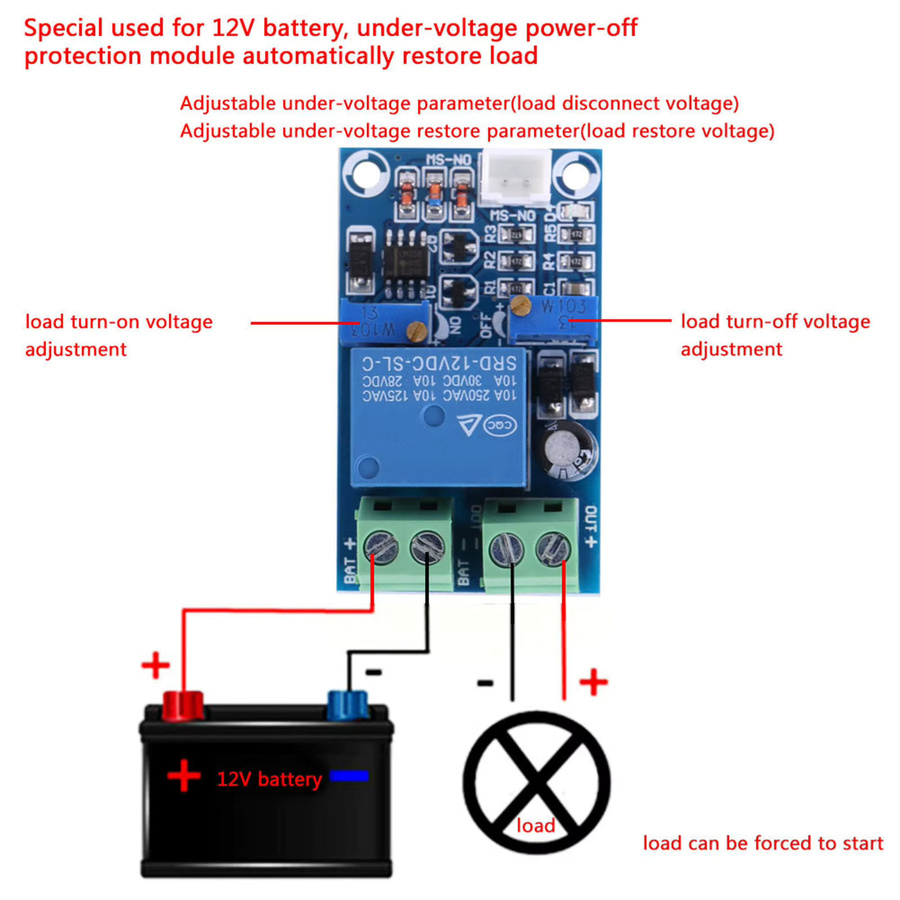 Automatischer Niederspannungsschutzschalter für 12V Batterien mit Wiederherstellungsfunktion in Blau und Multicolour - Bild 5