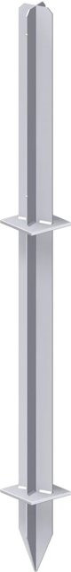 TraumGarten WPC Zaun Pfosten aus verzinktem Stahl zum Einbetonieren, Grau, H: 105 cm, B: 9 cm, T: 9 cm - Bild 1