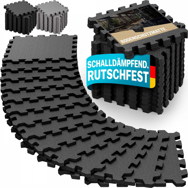 MONZANA Bodenschutz-Puzzlematten 18er-Set Schwarz B/T/H: 175 x 88 x 1 cm - Bild 4