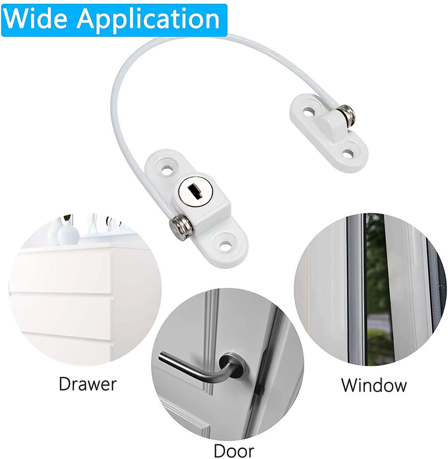 vvocci Fensterschloss aus Edelstahl in Weiß für Kinderschutz und Babysicherheit, 4 oder 8 Stück - Bild 2