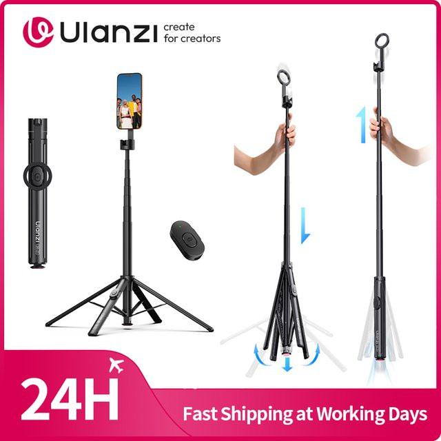 Ulanzi SK-21 Magnetischer Auto-Open Stativ-Selfie-Stick für iPhone in Schwarz - Bild 1