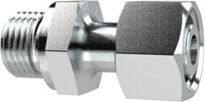 Riegler Einschraubverschraubung gerade, G 1/2 Zoll, für Rohr Ø 16 mm, verzinkter Stahl, Chrom-Optik, Silber - Bild 1