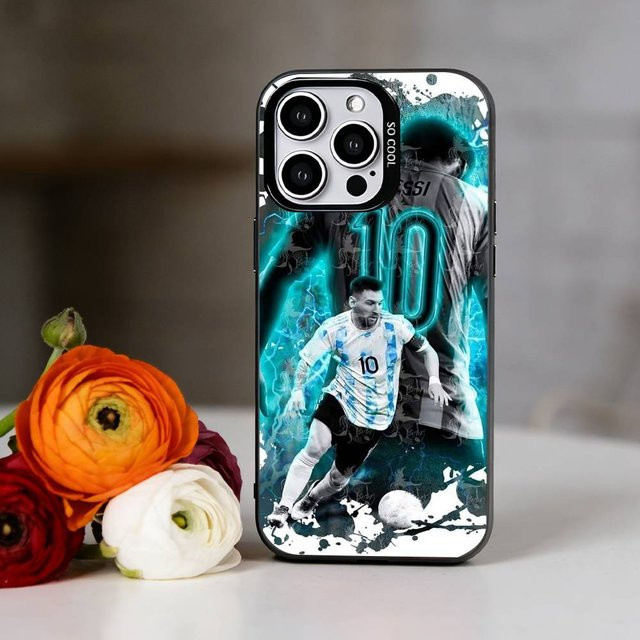 Lionel Messi Handyhülle für iPhone 17, 16, 15, 14, 13, 12, 11 in Bunt und Silber - Bild 1