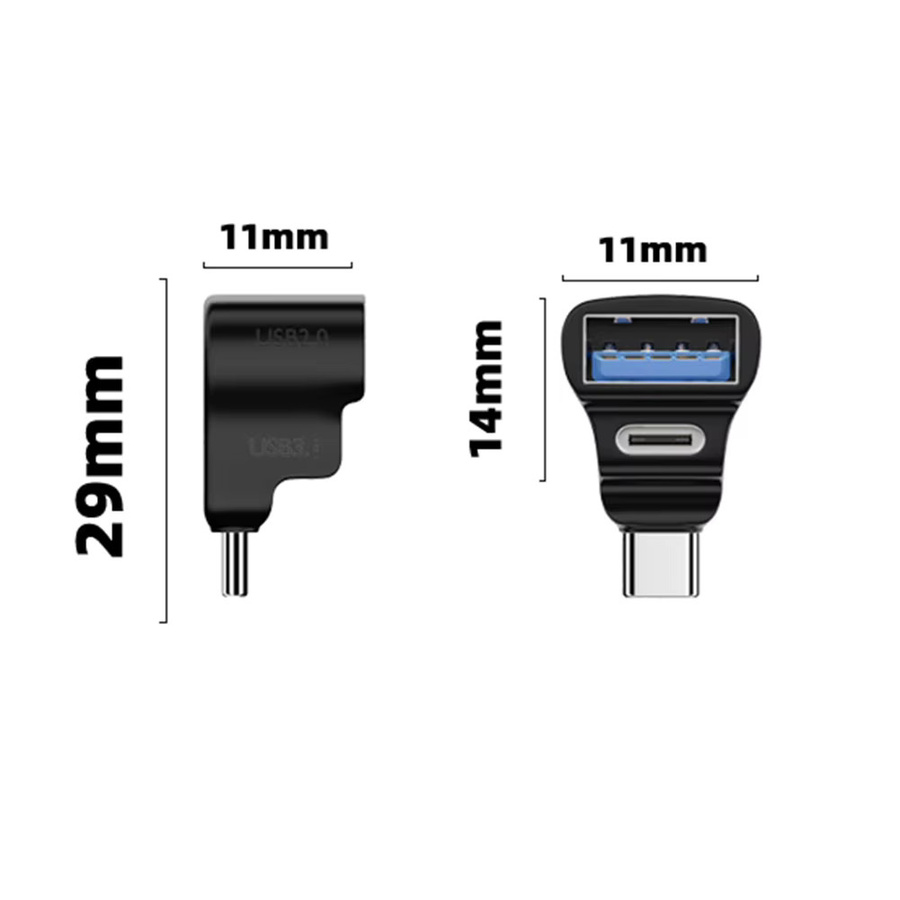 Jaysuing 180-Grad-Winkel USB-C Adapter in Schwarz für Steam Deck 1 und 2 sowie ASUS Rog Ally mit 20 Gbit/s, 8K 60 Hz und PD 140 W Unterstützung - Bild 6