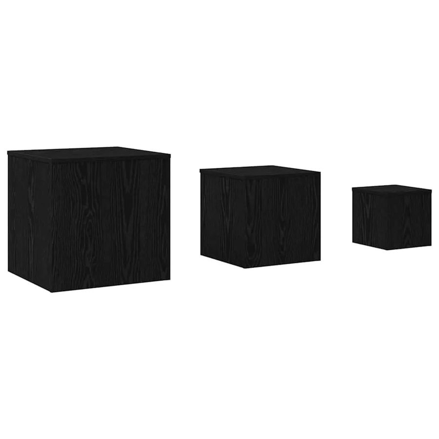 vidaXL Nestingtisch 3-teilig in Schwarzer Eiche, modern und quadratisch, B/T/H: 45 x 45 x 45 cm - Bild 2