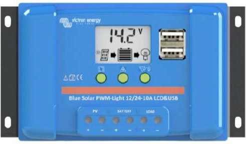 Victron Energy Blue Solar PWM Laderegler mit LCD und USB, 12 V / 24 V, 30 A - Bild 1