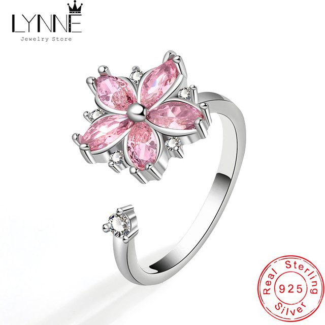 Lynne Ring, 925 Silber, Zirkonia, Sakura, Damen - Bild 1