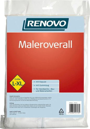 RENOVO Einweg-Overall in Weiß, Größe L-XL - Bild 1