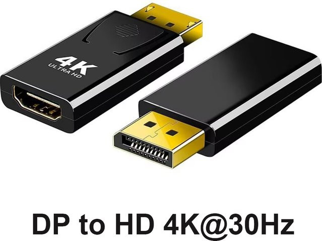 OULLX DisplayPort zu HDMI Konverter 4K kompatibel, Audio Video Adapter für Computer und Monitor, Schwarz - Bild 1