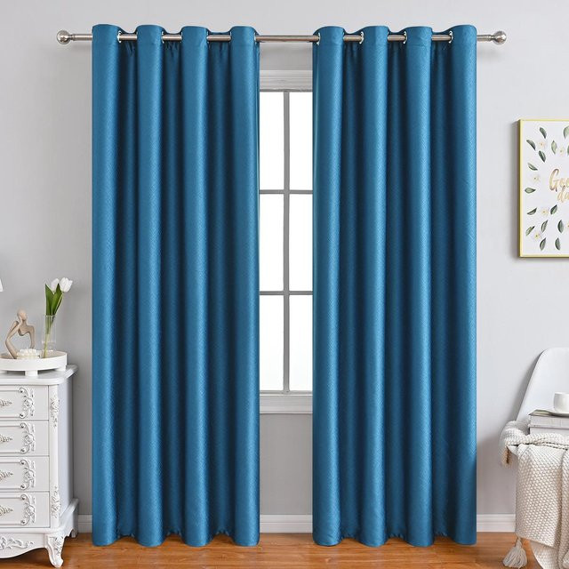 Yiran Furniture Verdunkelungsvorhang Prag in Blau mit Ösen, B/H: 100 x 250 cm - Bild 1