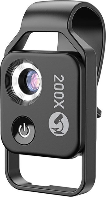 APEXEL MS002 200X Professionelles Telefonmikroskopobjektiv mit universellem Telefonclip und CPL-Filter in Schwarz - Bild 1