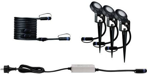 Paulmann Plug & Shine LED-Gartenstrahler Set in Schwarz mit 3 Spots und warmweißem Licht 2200K - Bild 3