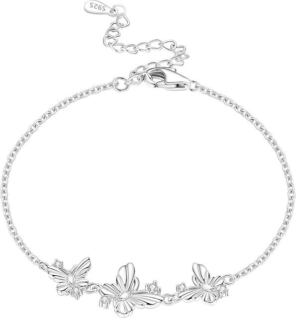 PANPOKI Armreif, 925 Silber, Stern-Schmetterling, Zirkonia, Damen - Bild 1