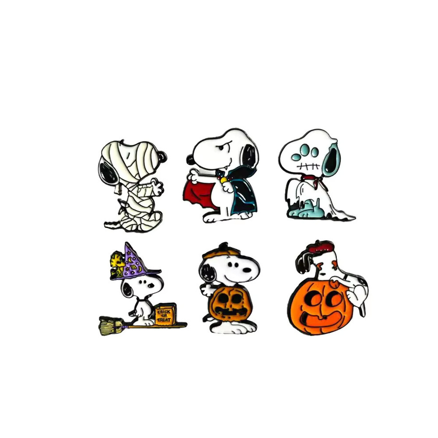 Bandai Snoopy Halloween Emaille-Pins, 6-teiliges Set, Bunt - Bild 4