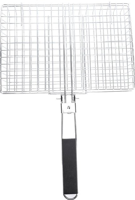 Musysh Tragbarer faltbarer Grillkorb für Fisch, Gemüse und Garnelen als BBQ-Grillrost und Kochzubehör - Bild 1