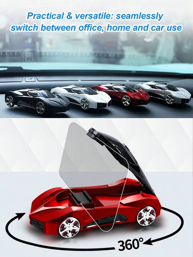 3-in-1 Armaturenbrett-Ornament im Racing-Stil mit Handyhalter, Autoduft und Parkschild für deinen Rennwagen - Bild 3