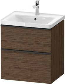 Duravit Waschtischunterschrank D-Neo mit 1 Kast, Farbe Weiß/Dunkelnuss, B/T/H: 58,4 x 45,2 x 62,5 cm - Bild 1