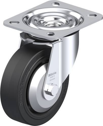 Blickle L-POEV 100G-FA Lenkrolle in Schwarz und Grau aus Stahl mit 100 mm Rad-Durchmesser und 200 kg Tragfähigkeit - Bild 1