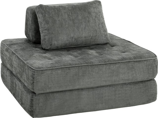 HOMCOM 2-in-1 Bodensessel Grau, Klappbares Chenille-Sofa als Boneless Cloud Schlafsessel mit dickem Stützkissen und Rückenlehne für Wohnzimmer und Schlafzimmer - Bild 1