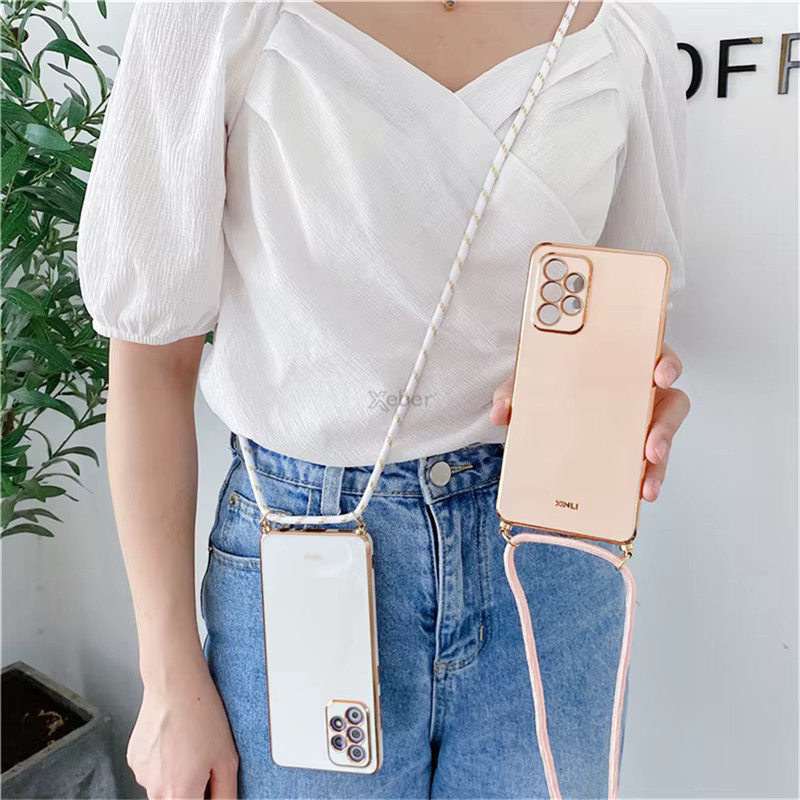 Luxuriöse Silikon-Handyhülle mit Crossbody-Gurt und Lanyard für Samsung Galaxy S24 S23 Ultra S22 S21 Plus in Grün - Bild 2